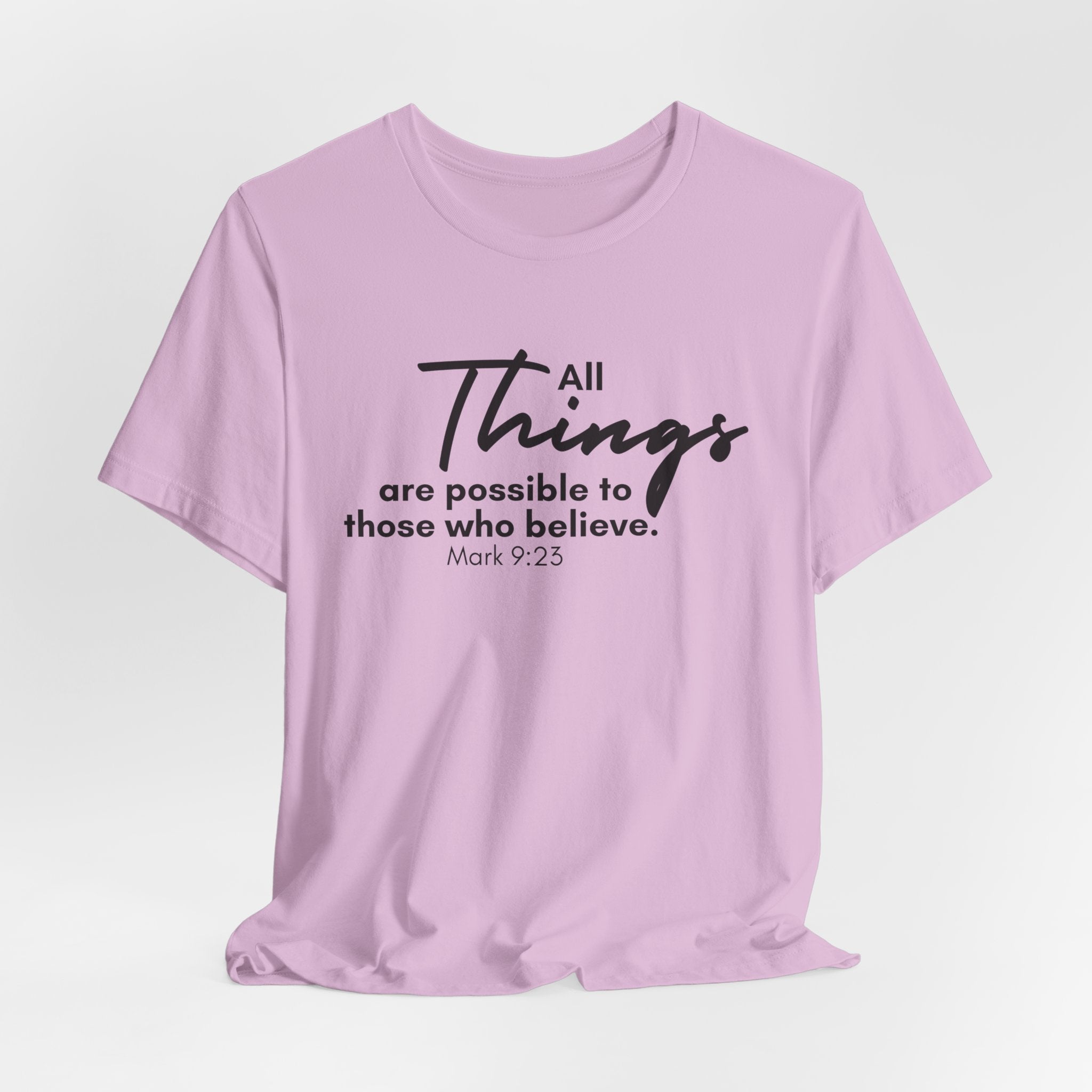 All things are Possible Jesus-inspired Christian T-Shirt with Bible Verse
