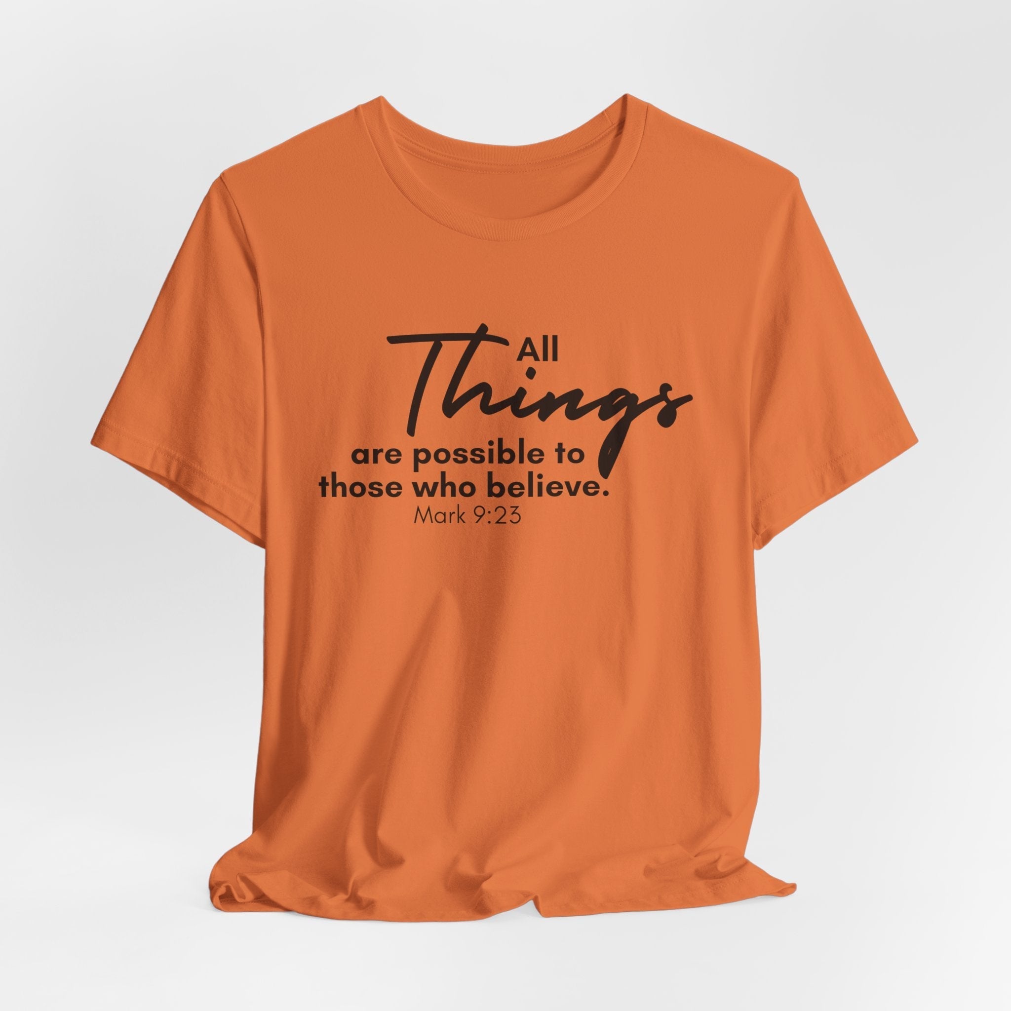 All things are Possible Jesus-inspired Christian T-Shirt with Bible Verse