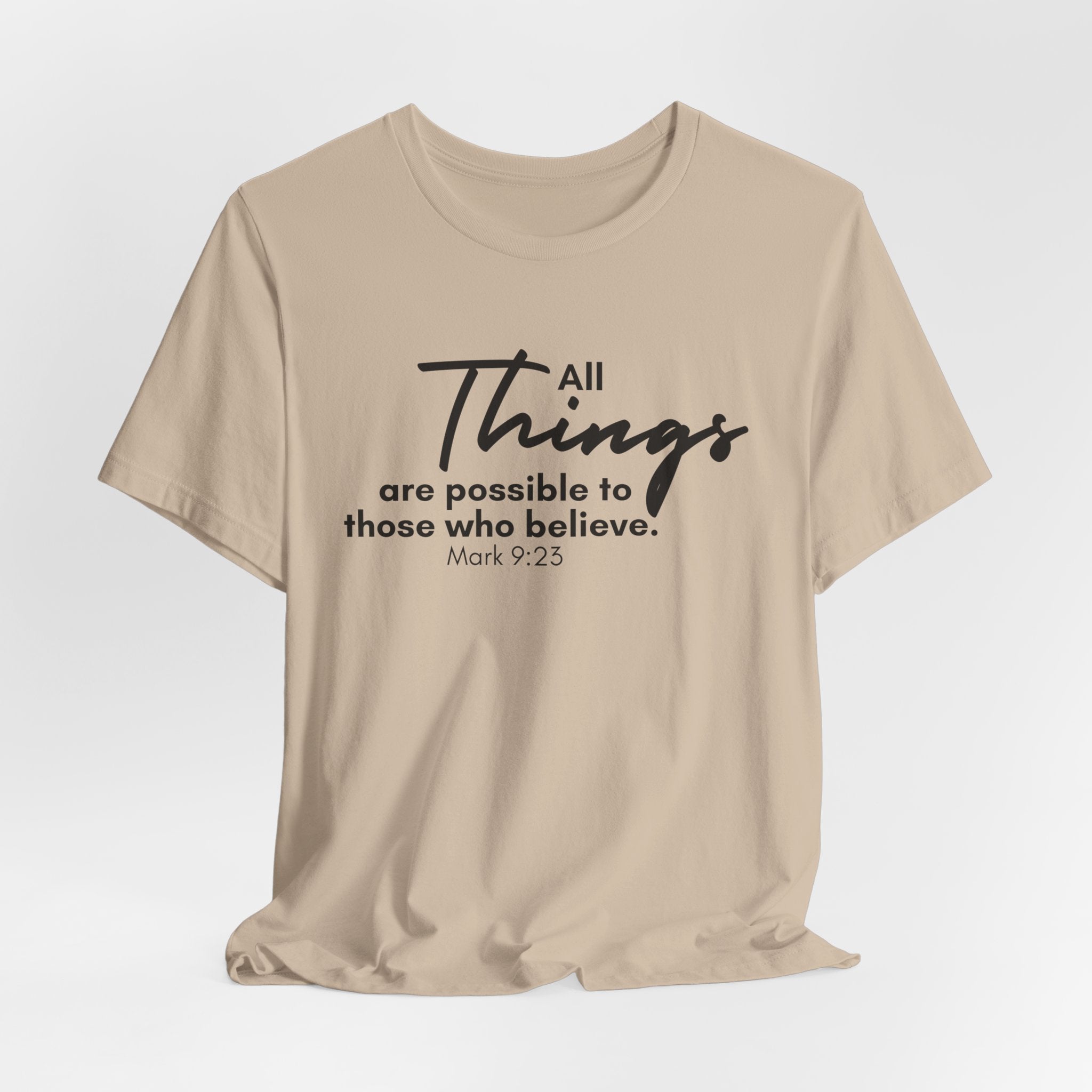 All things are Possible Jesus-inspired Christian T-Shirt with Bible Verse