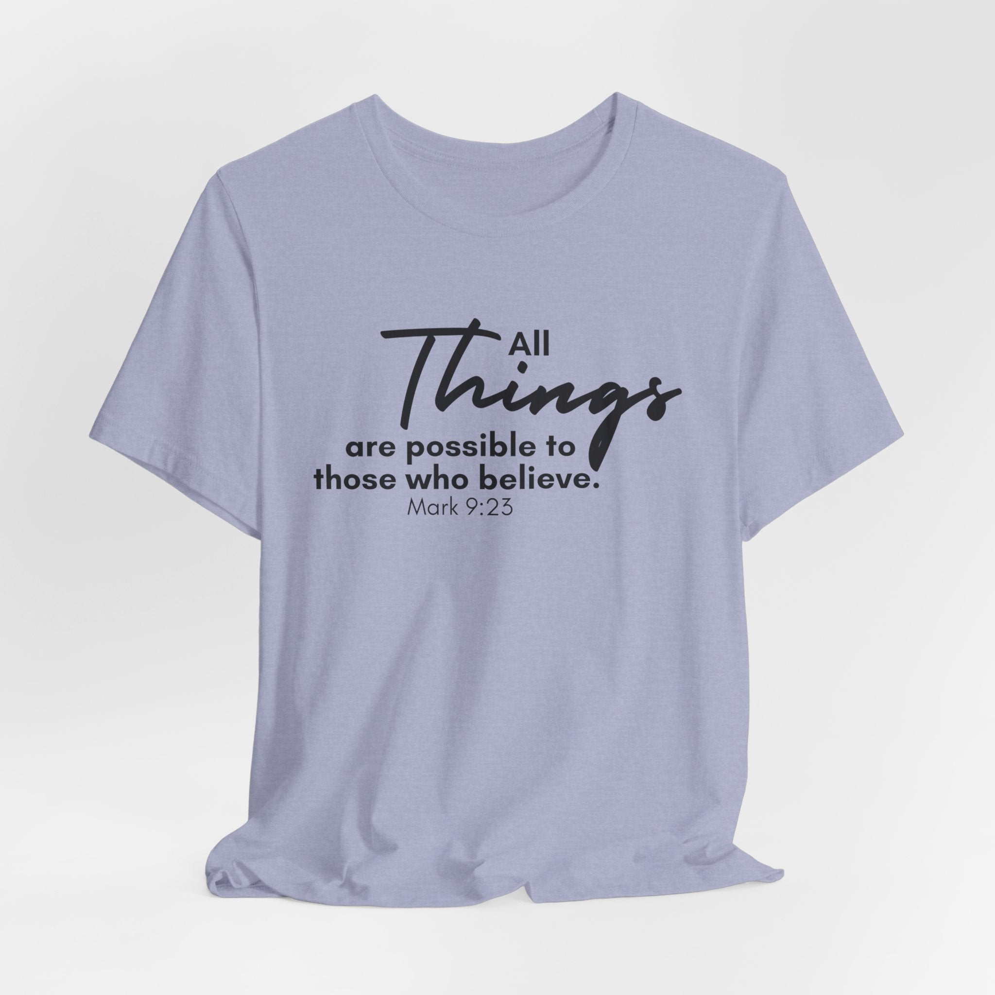 All things are Possible Jesus-inspired Christian T-Shirt with Bible Verse