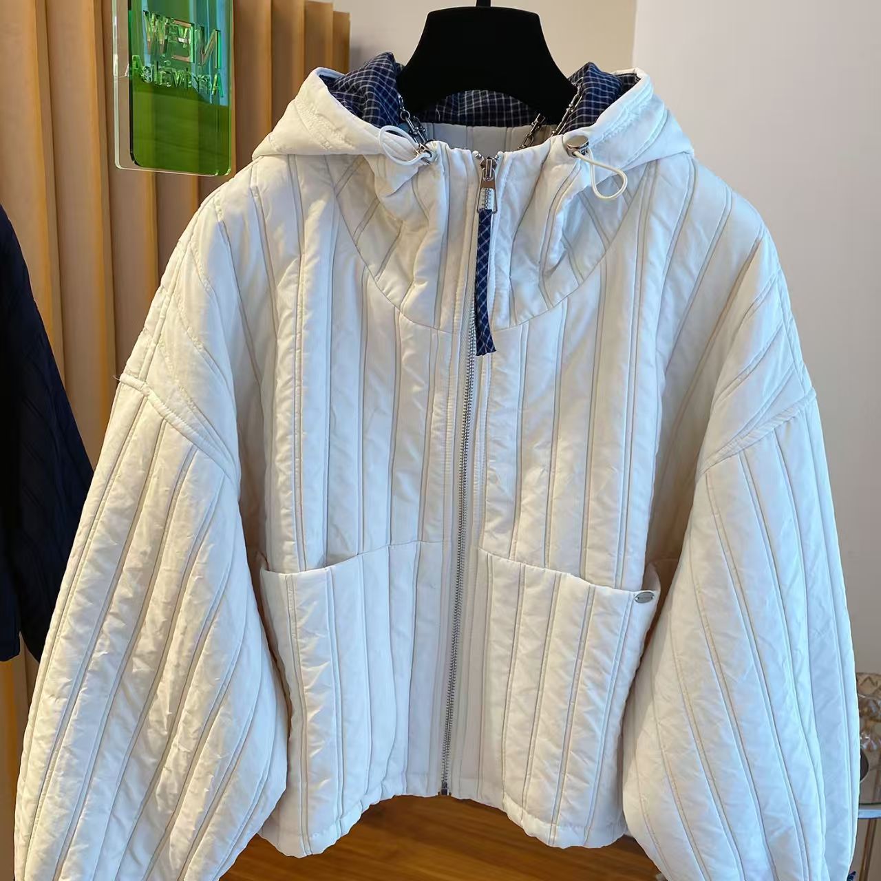 New Checkered Splicing Top