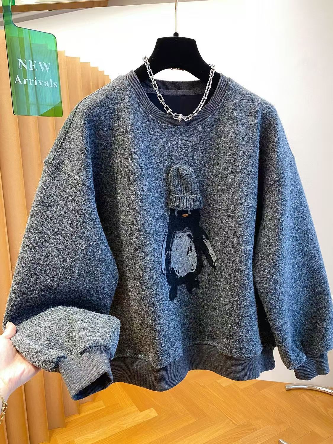 New round neck hoodie