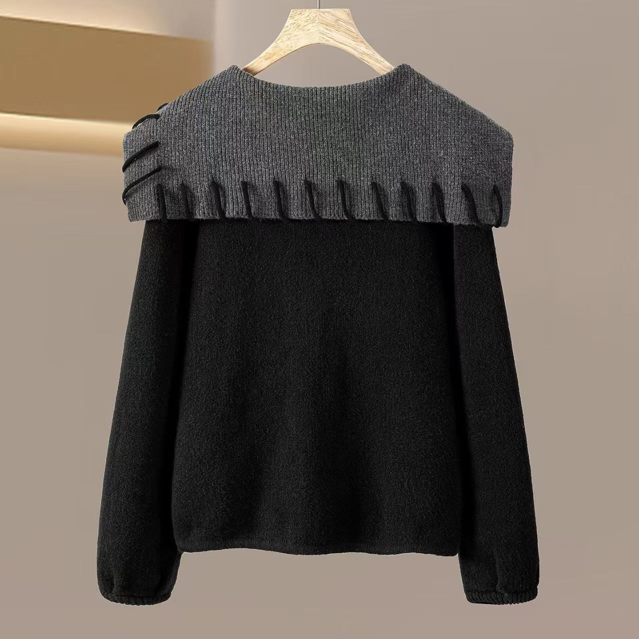 Color blocked single breasted cardigan top